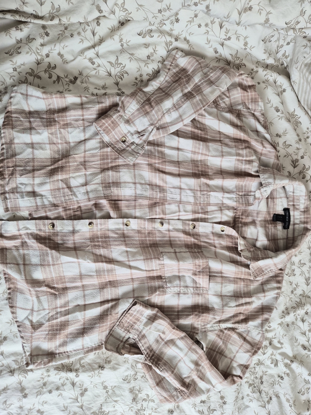 Streetwear Society Girls' Plaid Button-Down Shirt — Pink & Cream